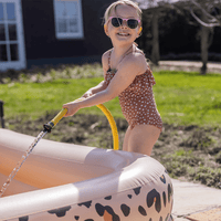 Aufblasbares Schwimmbad mit Leopardenmuster, beige, 211 x 132 x 46 cm