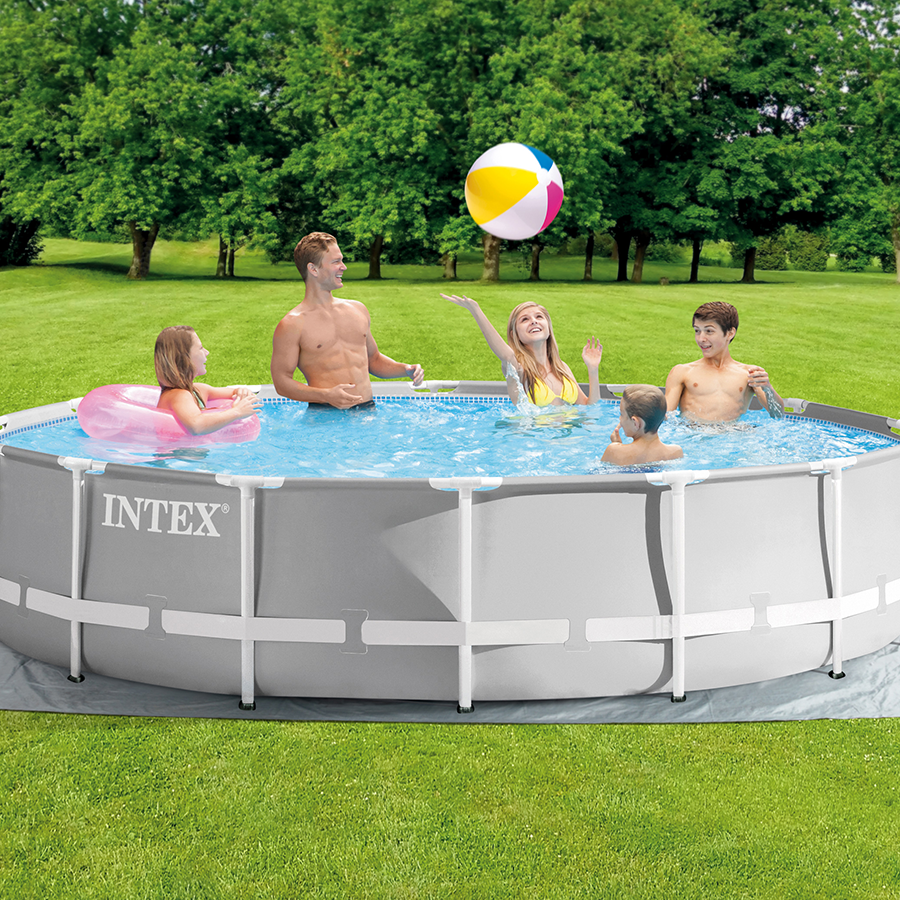 Prismenrahmen-Schwimmbecken 427x107 cm (Set)