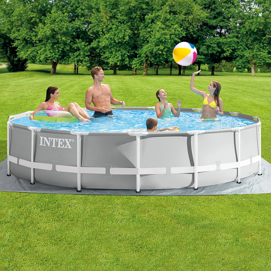 Prismenrahmen-Schwimmbecken 457x107 cm (Set)