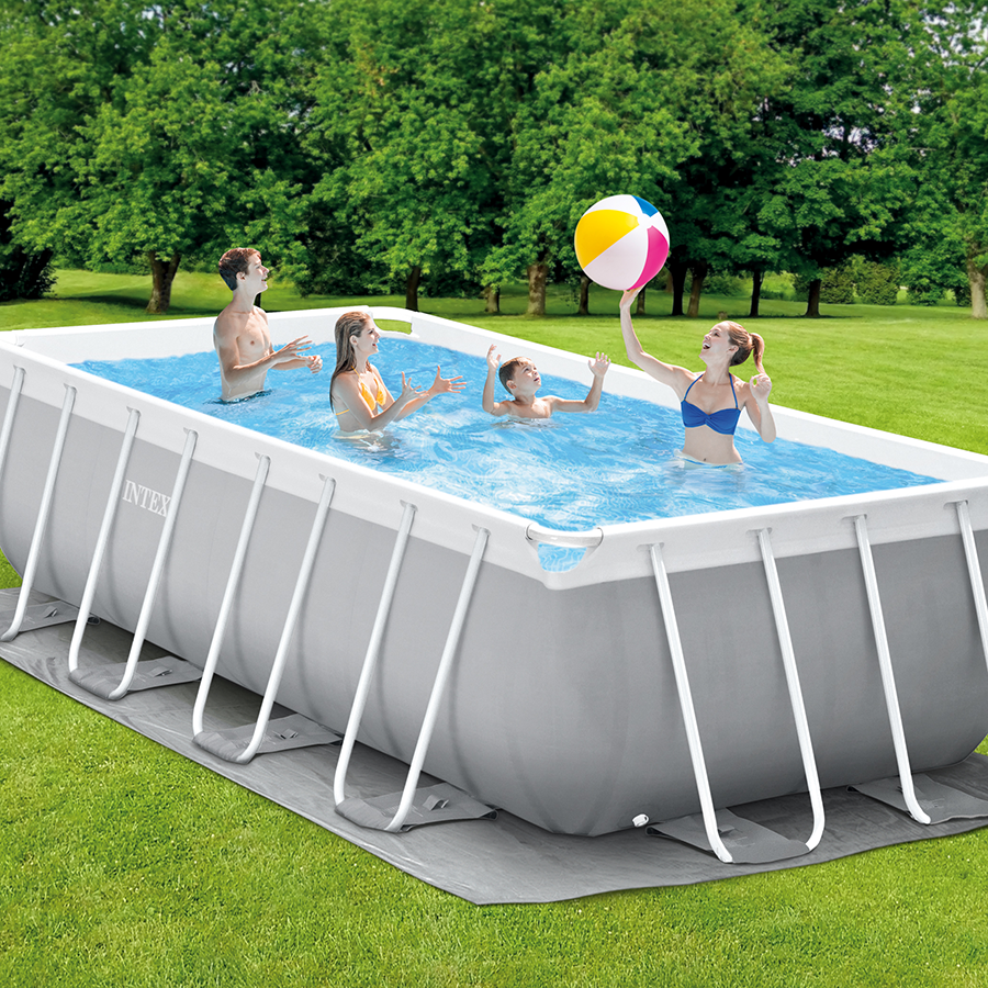 Prismenrahmen-Schwimmbecken 488x244x107 cm (Set)