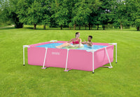 Metal frame zwembad roze 220x150x60 cm
