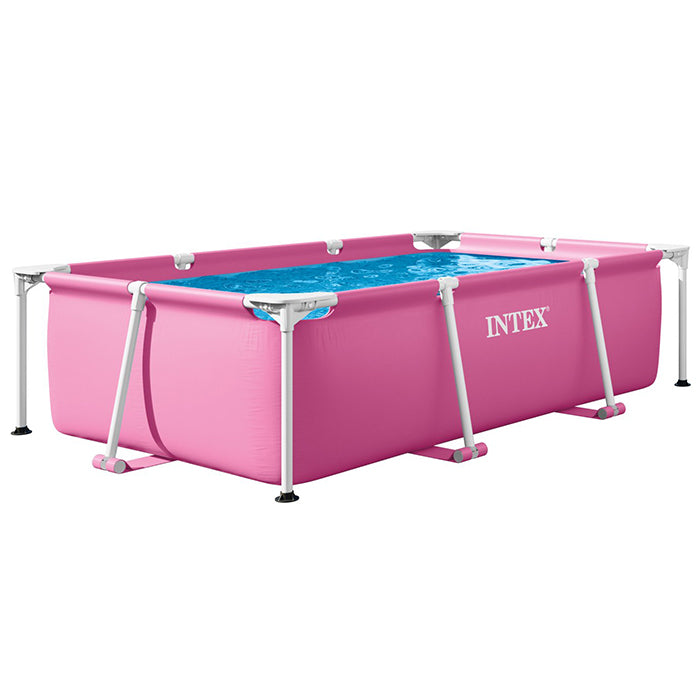 Metal frame zwembad roze 220x150x60 cm