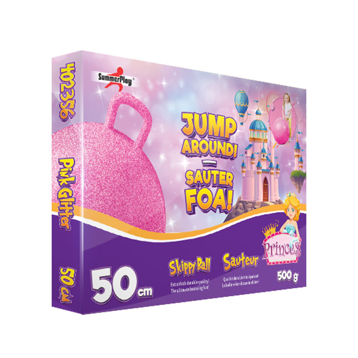 Skippy-Ball rosa Glitzer 50 cm
