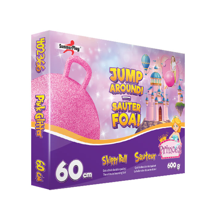Skippy-Ball rosa Glitzer 60 cm