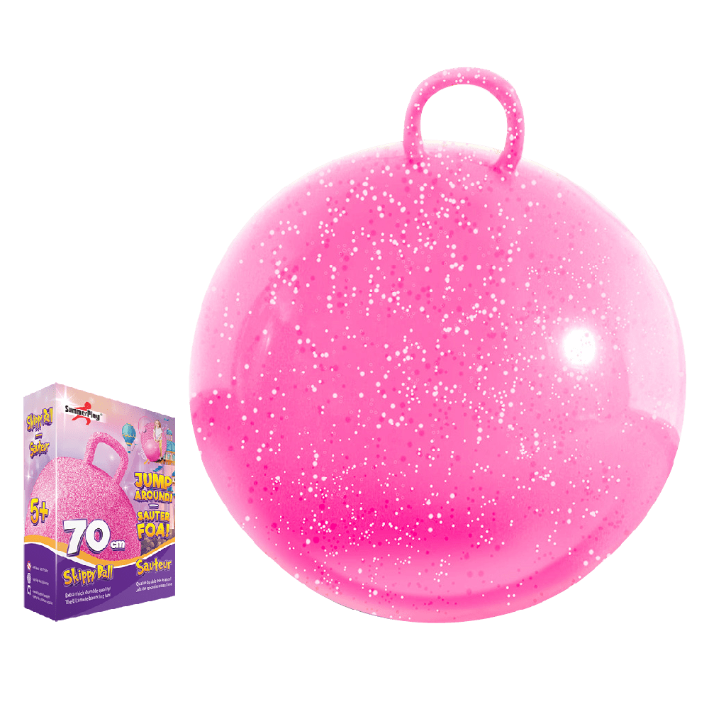 Skippy-Ball rosa Glitzer 70 cm