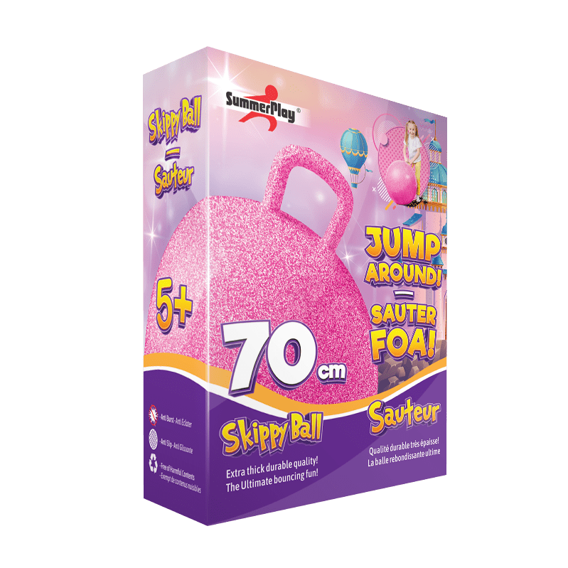 Skippy-Ball rosa Glitzer 70 cm