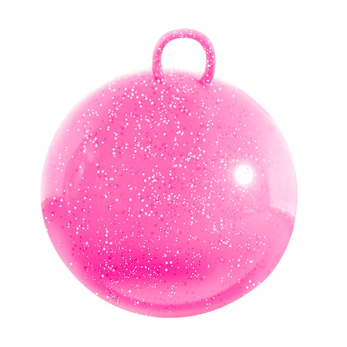 Skippy-Ball rosa Glitzer 50 cm