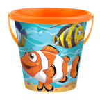 Eimer mit lustigen Fischen