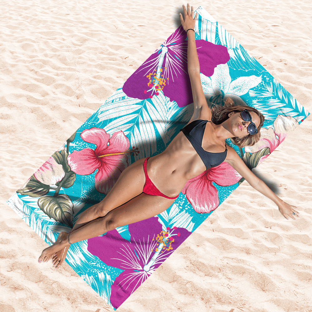 Strandtuch Hibiskusblau 100x180 cm
