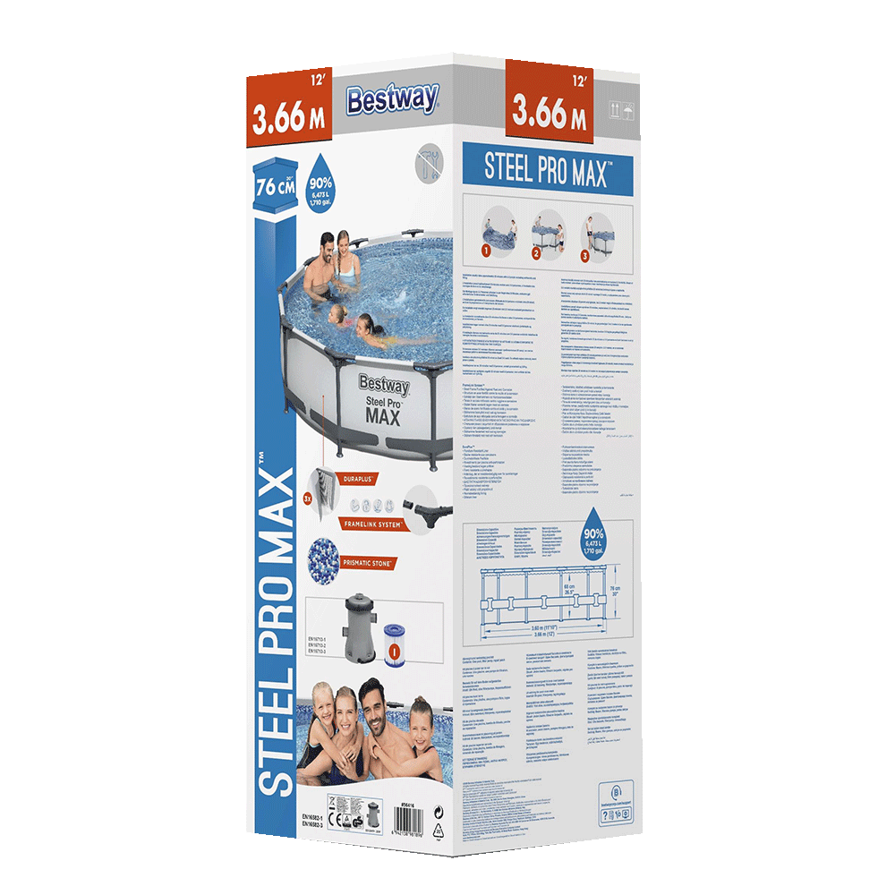 Steel Pro Max Schwimmbad 366x76 cm (Set)