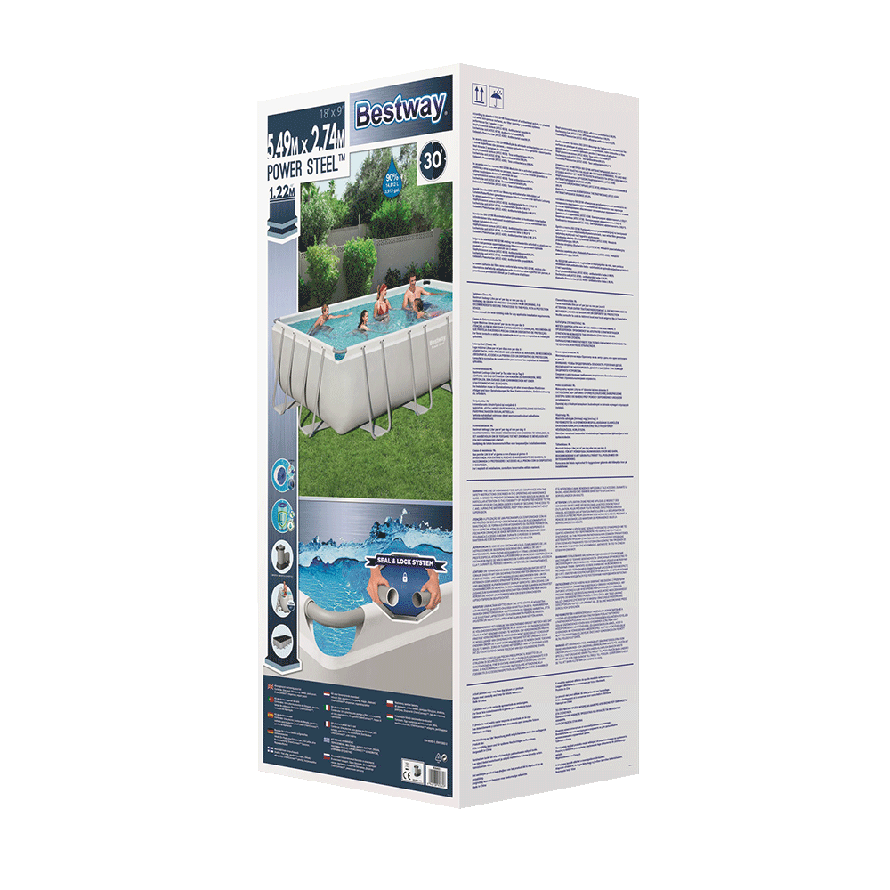 Power Steel Schwimmbad 549x274x122 cm (Set)
