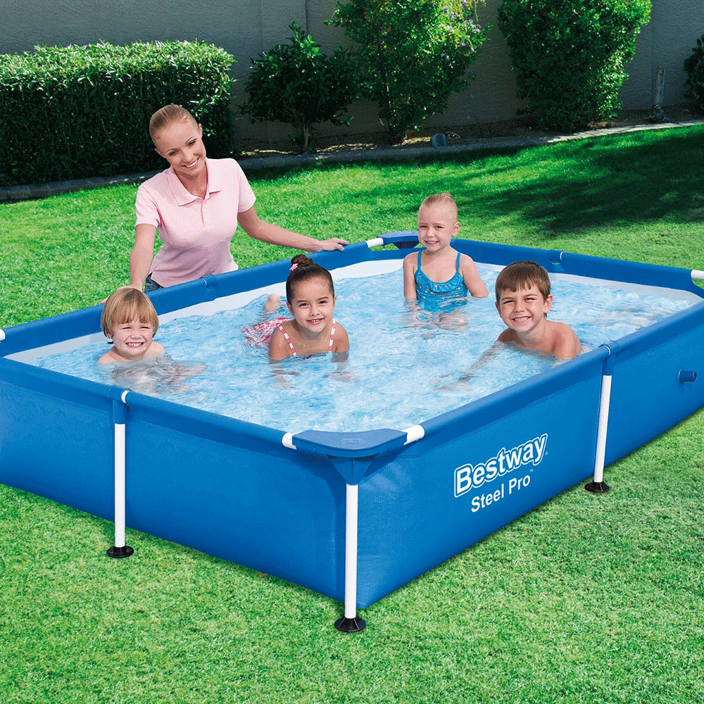 Steel Pro-Schwimmbecken 221x150x43 cm