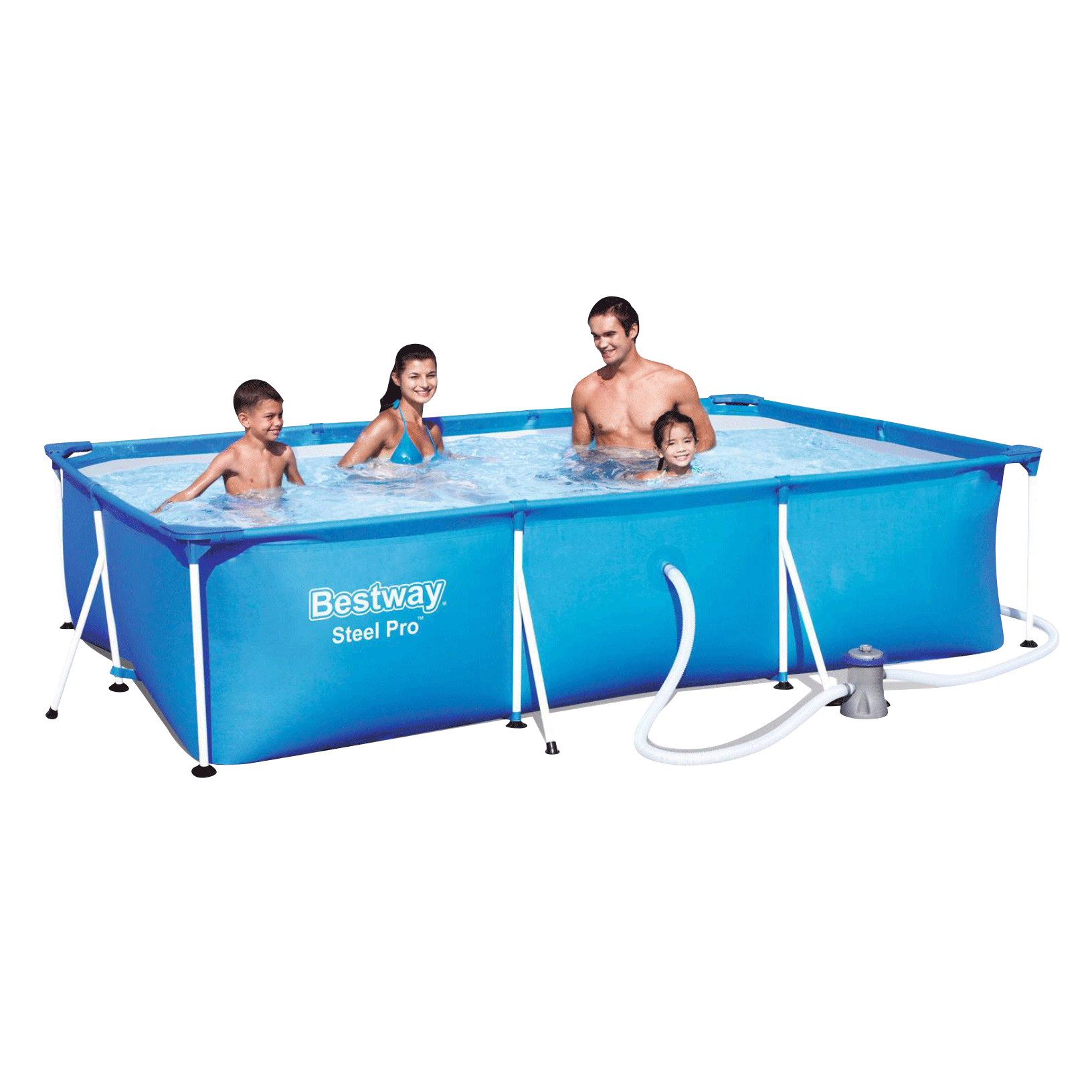 Rahmenschwimmbecken 300x201x66 cm (Set)
