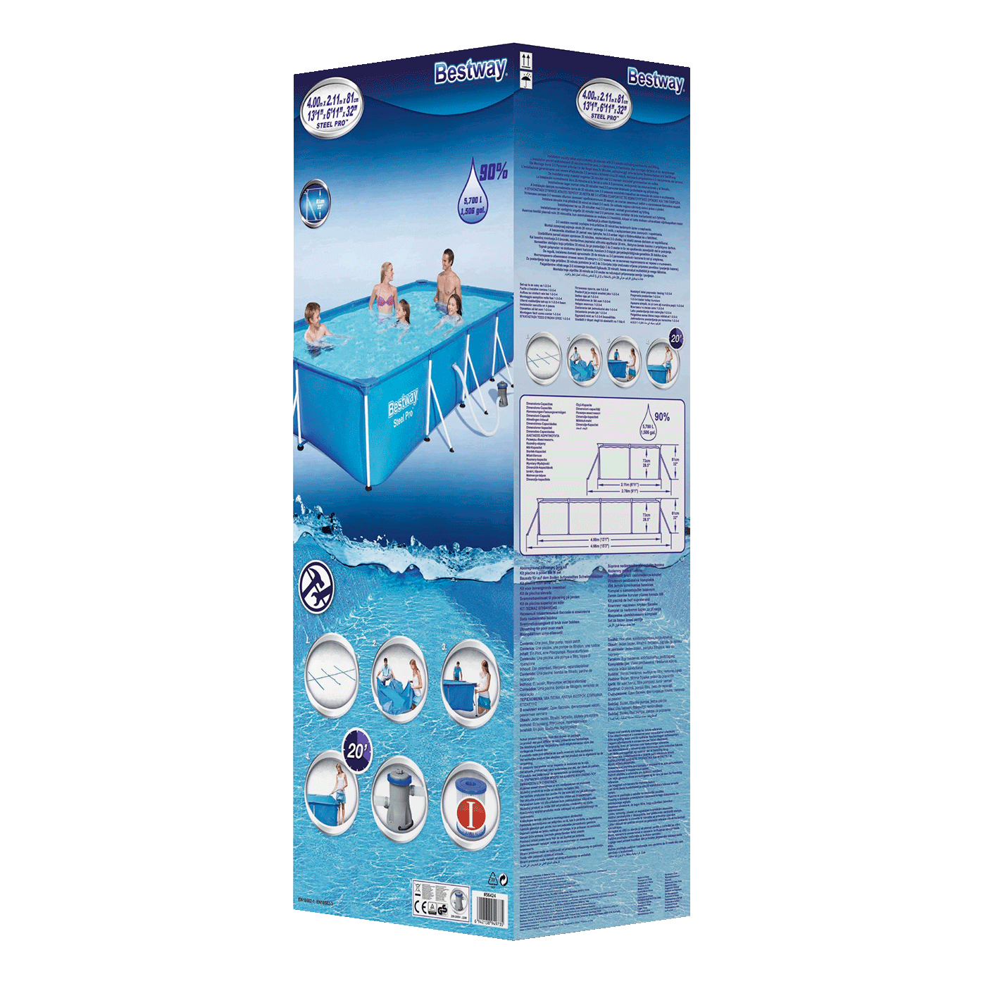 Steel Pro Schwimmbad 400x211x81 cm (Set)
