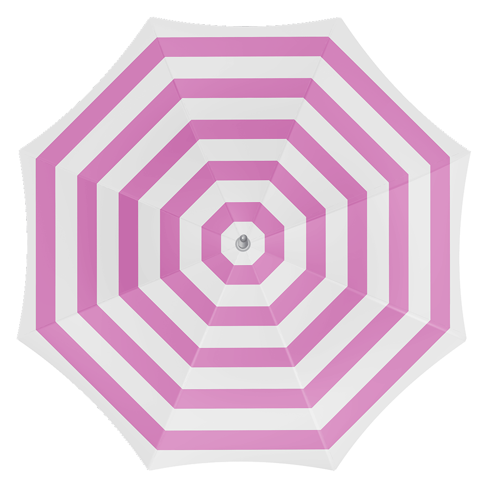 Strandparasol pink stripes 180 cm nylon