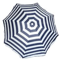 Strandparasol navy blue stripes 200 cm polyester