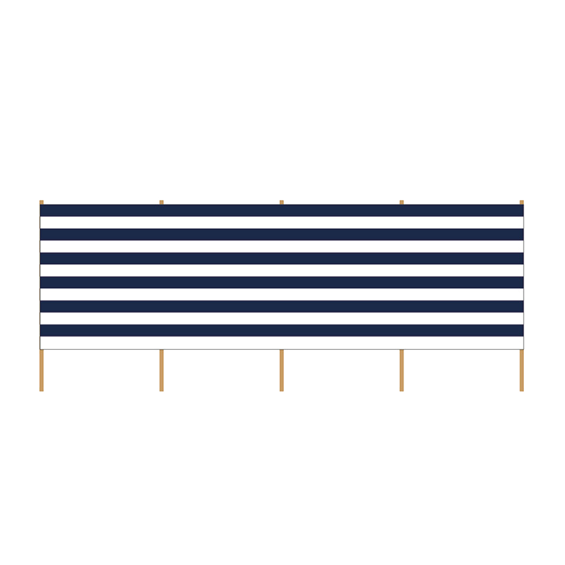 Strand Windscherm 2.75 meter blauw-wit