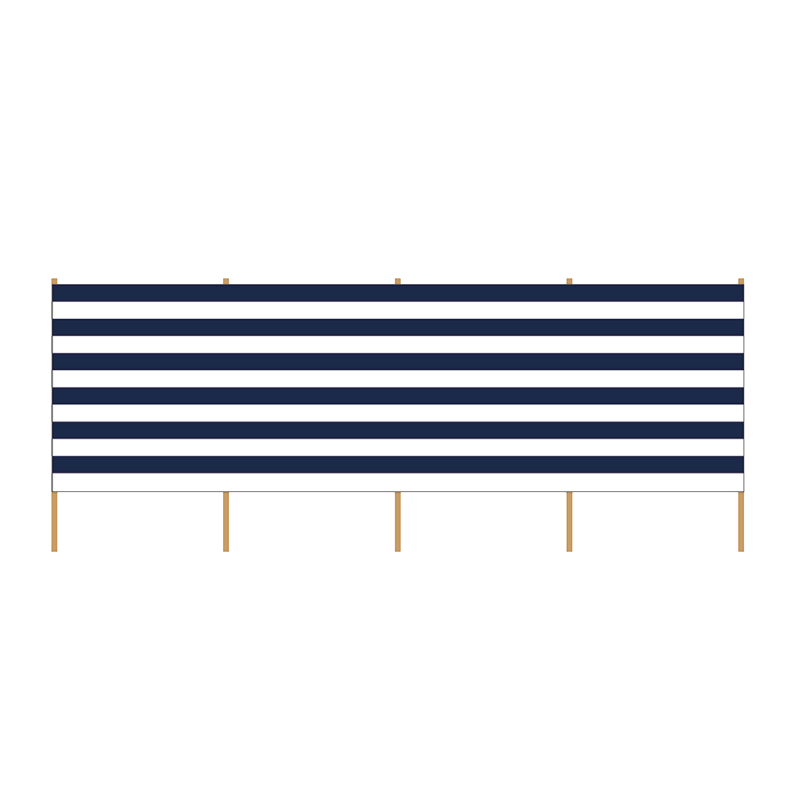 Strandwindschutz 3,75 Meter blau-weiß