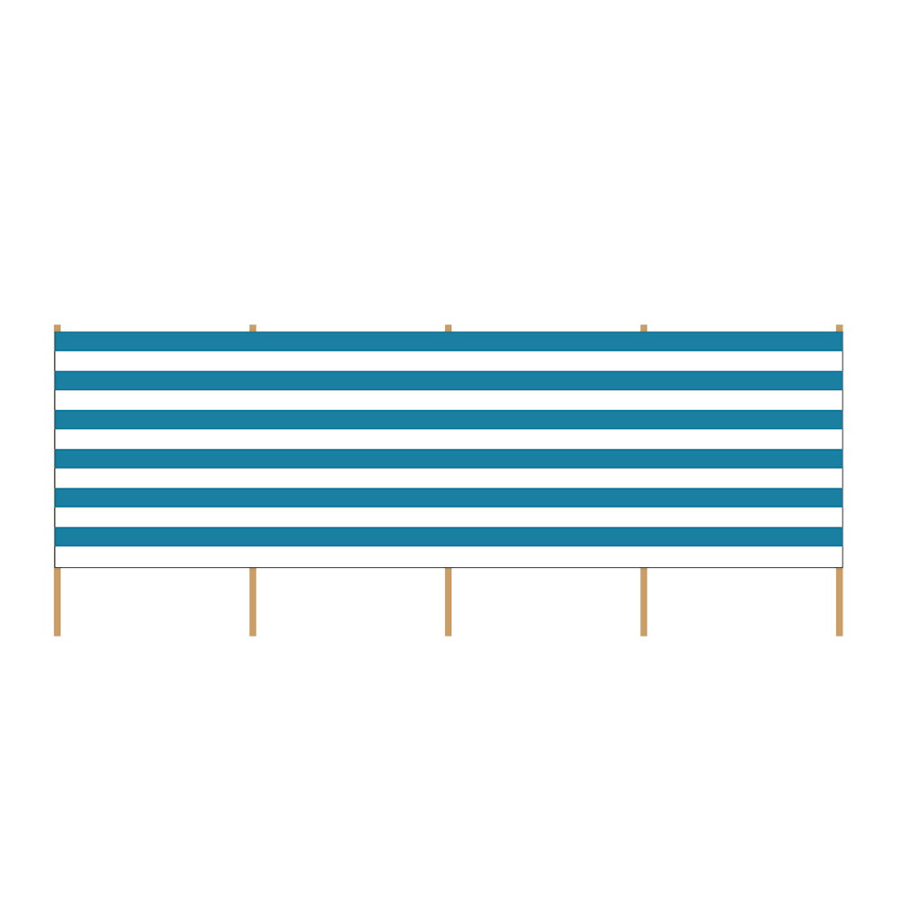 Strandwindschutz 4 Meter blau-weiß