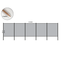 Strandwindschutz 6 Meter blau weiß