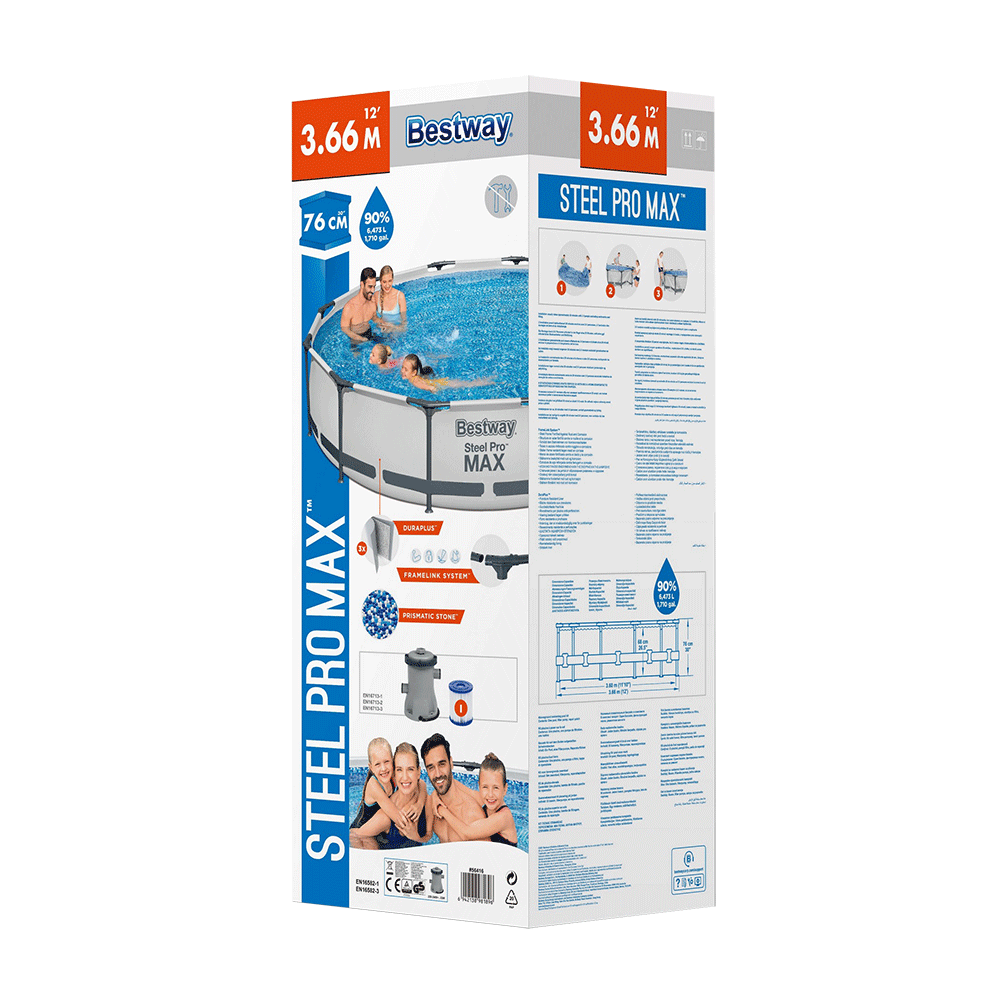 Steel Pro Max Schwimmbad 366x76 cm (Set)