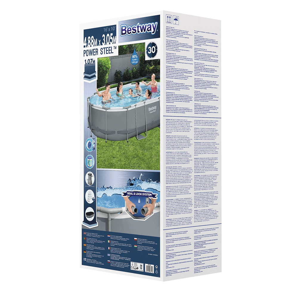 Power Steel Schwimmbad 488x305x107 cm (Set)