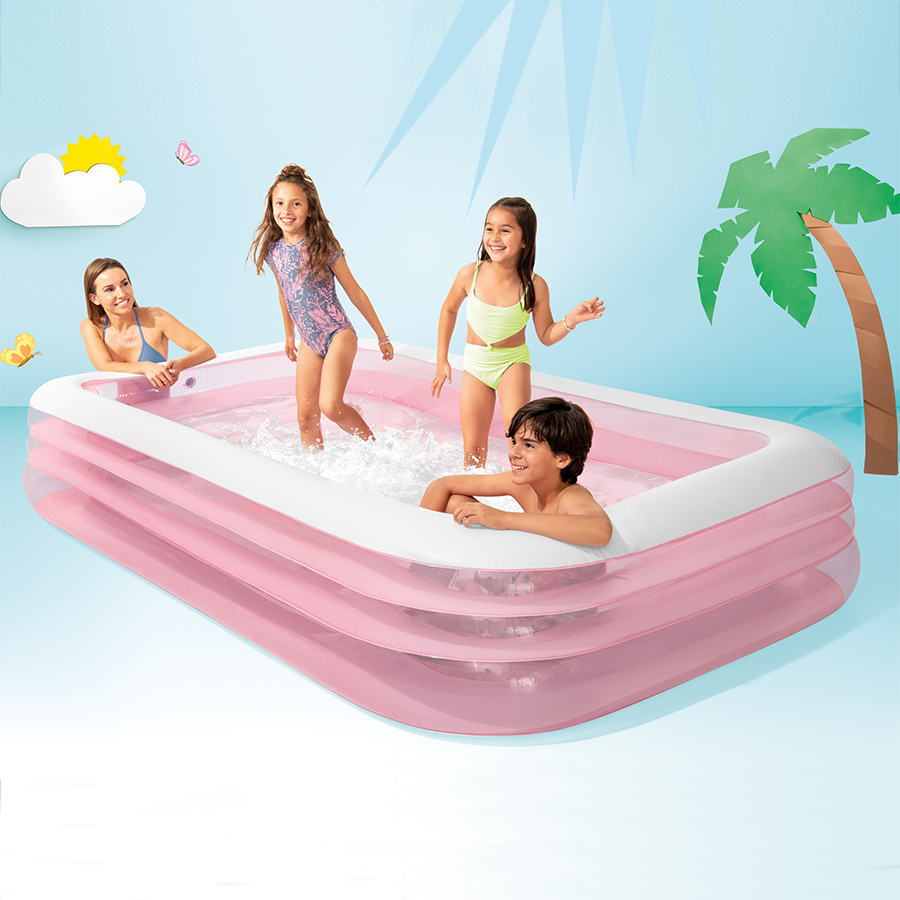 aufblasbares Schwimmbad rosa 305x183x56 cm