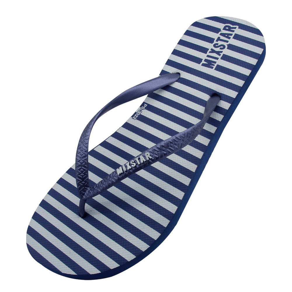 mixstar slippers navy blue stripes | summertoys.nl
