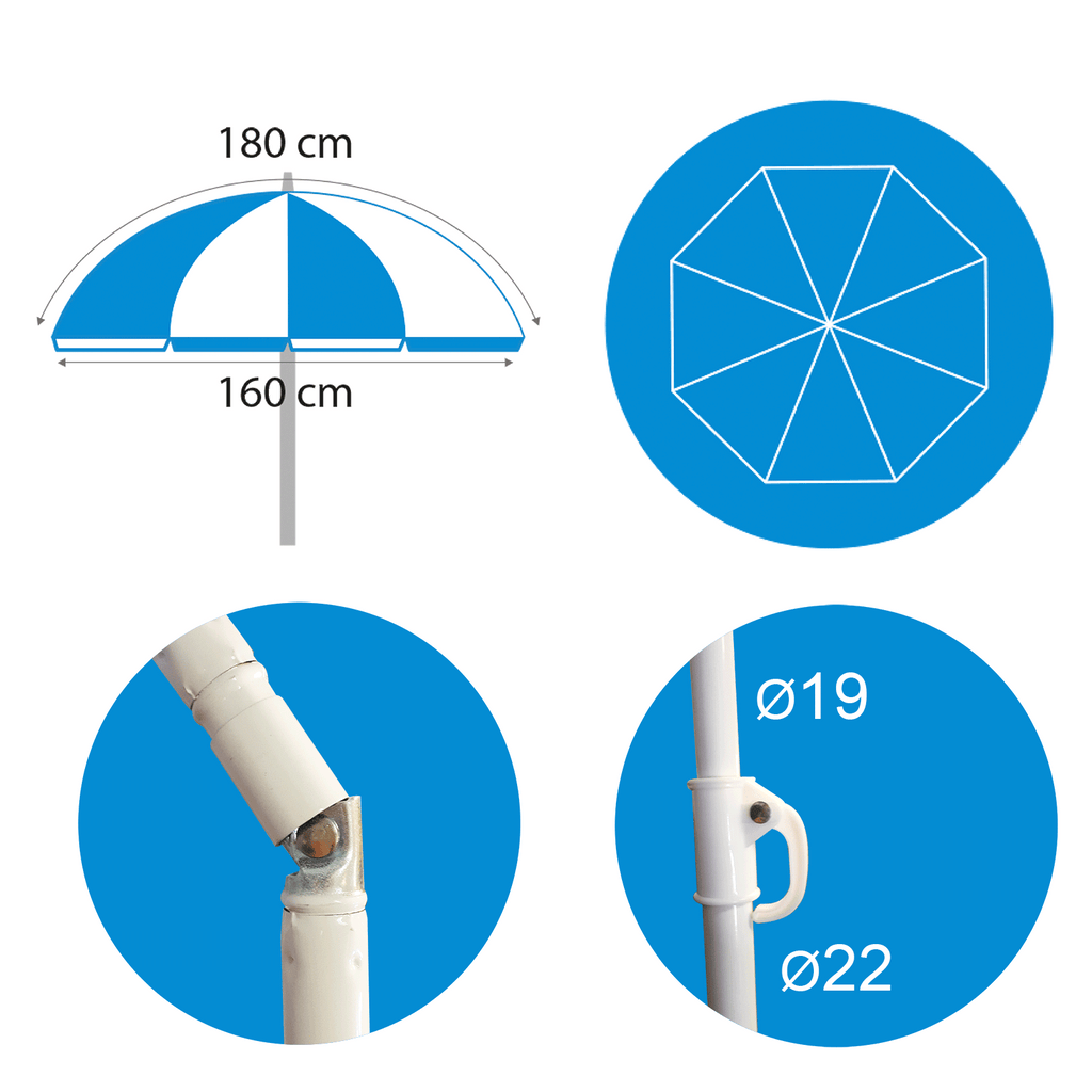 Sonnenschirm Hibiskus 180 cm Nylon