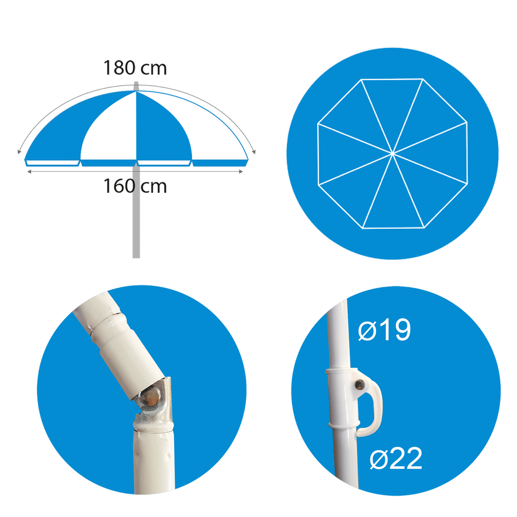 Sonnenschirm Regenbogen 180 cm