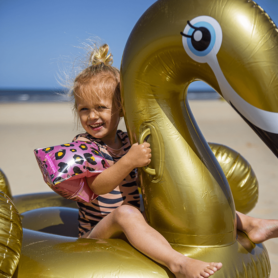 Schwimmarmbänder Leopardenmuster Roségold 0-2 Jahre