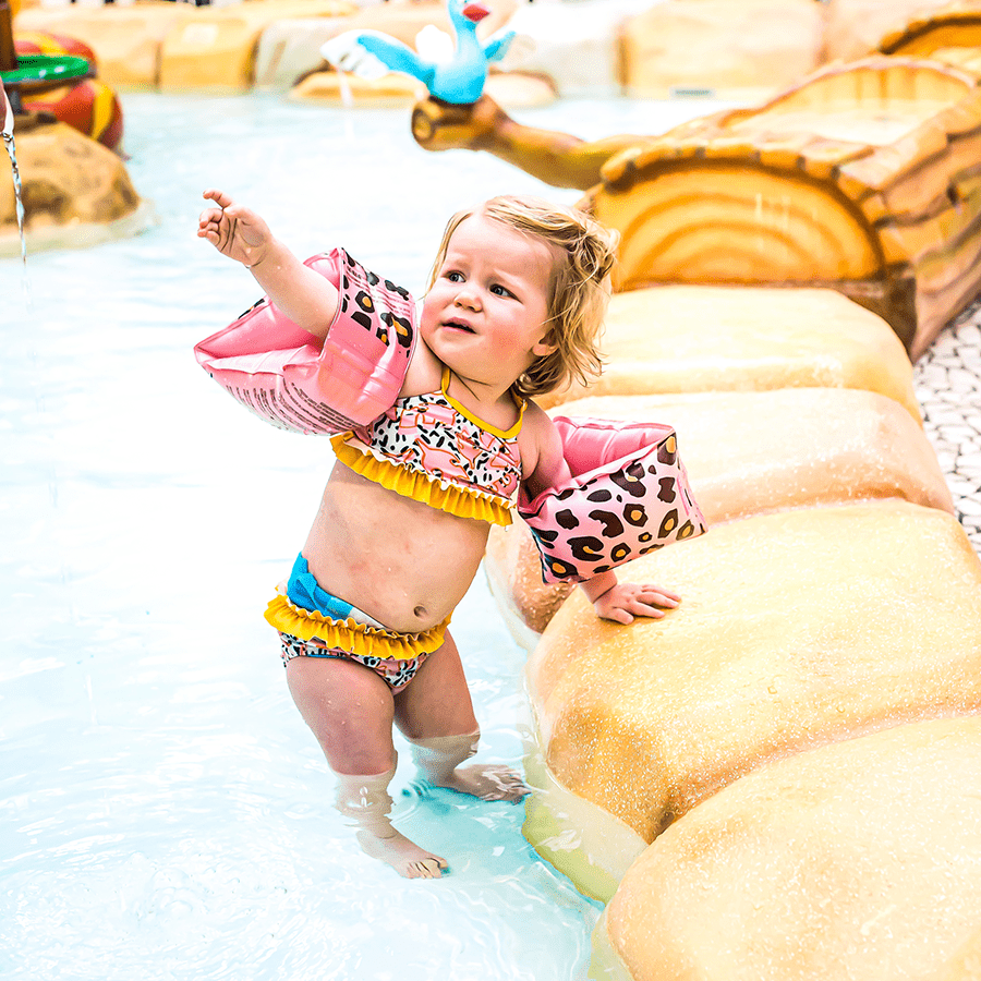 Schwimmarmbänder Leopardenmuster Roségold 2-6 Jahre