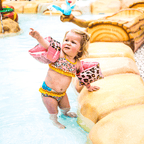 Schwimmarmbänder Leopardenmuster Roségold 2-6 Jahre