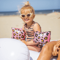 Schwimmarmbänder Leopardenmuster Roségold 2-6 Jahre