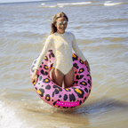 Schwimmring Leopardenmuster Roségold 90 cm