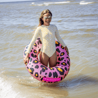 Schwimmring Leopardenmuster Roségold 90 cm
