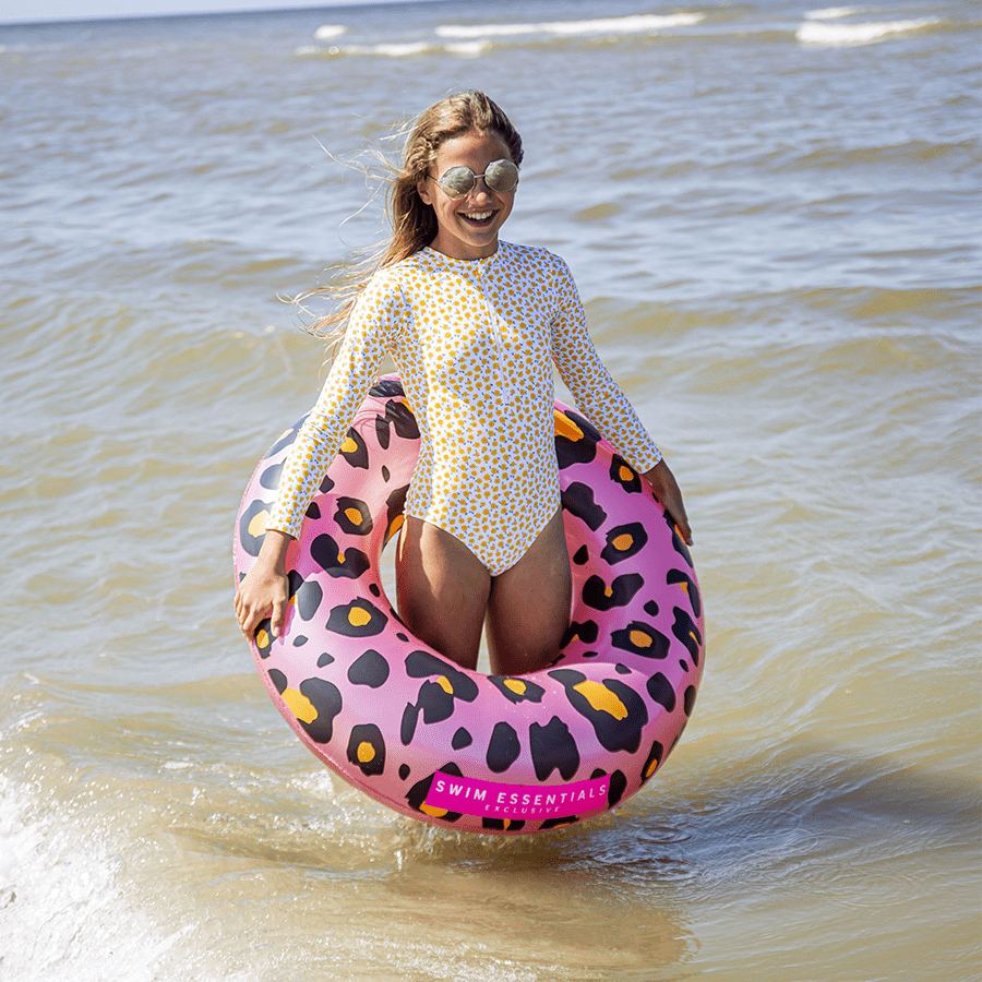 Schwimmring Leopardenmuster Roségold 90 cm